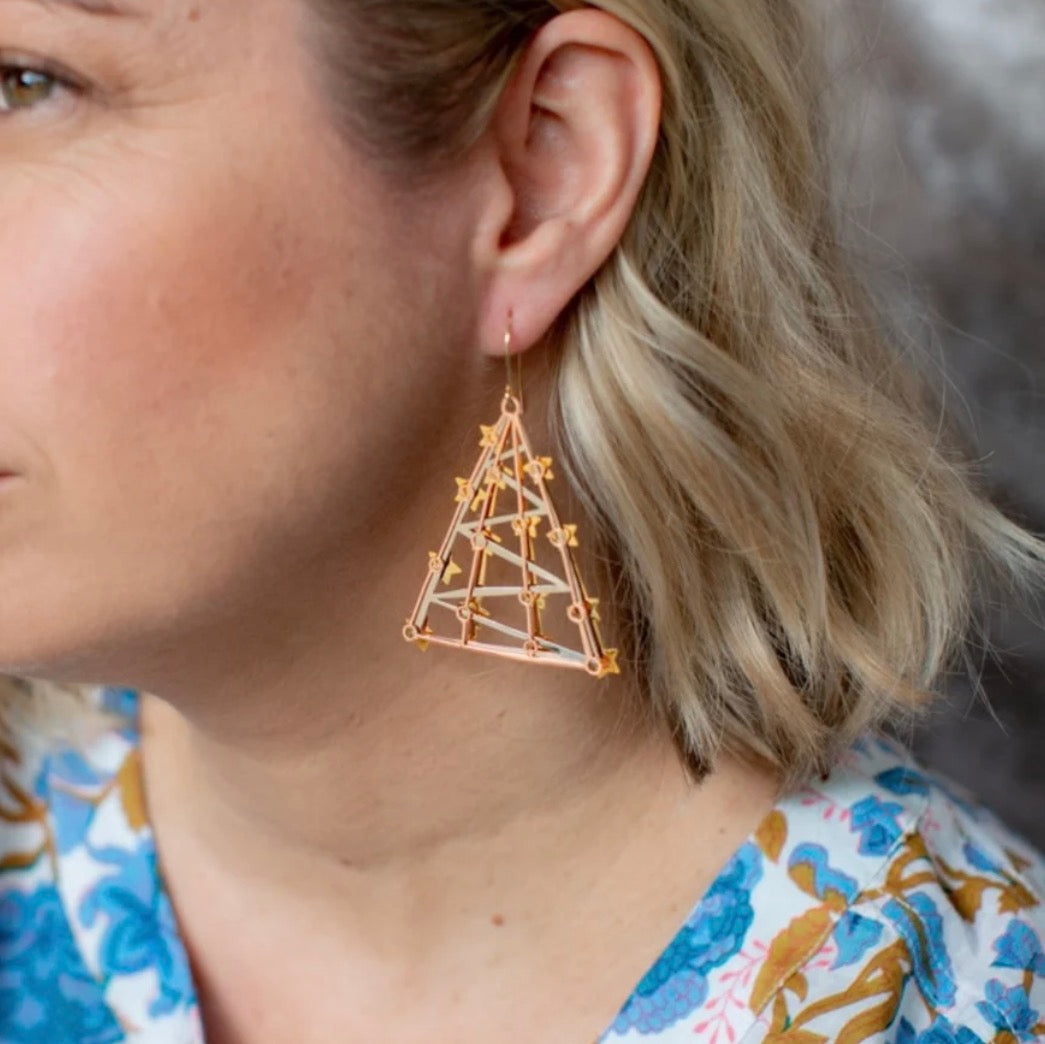 Denz earrings - Metal Christmas Tree Dangle