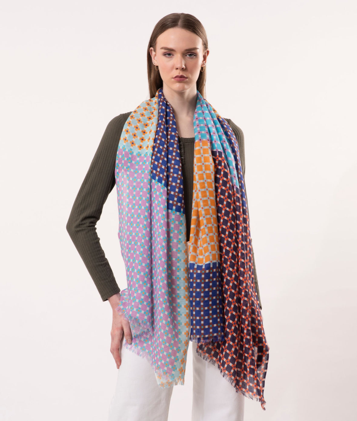 DLux Pixel Check Modal Scarf