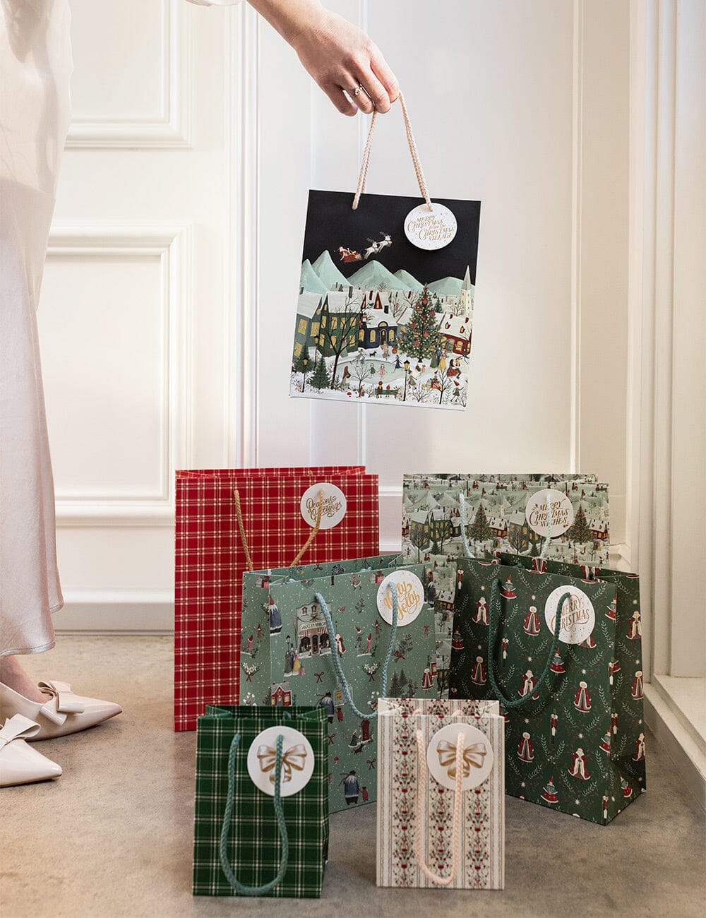 Bespoke Medium Gift Bag - The Christmas Village