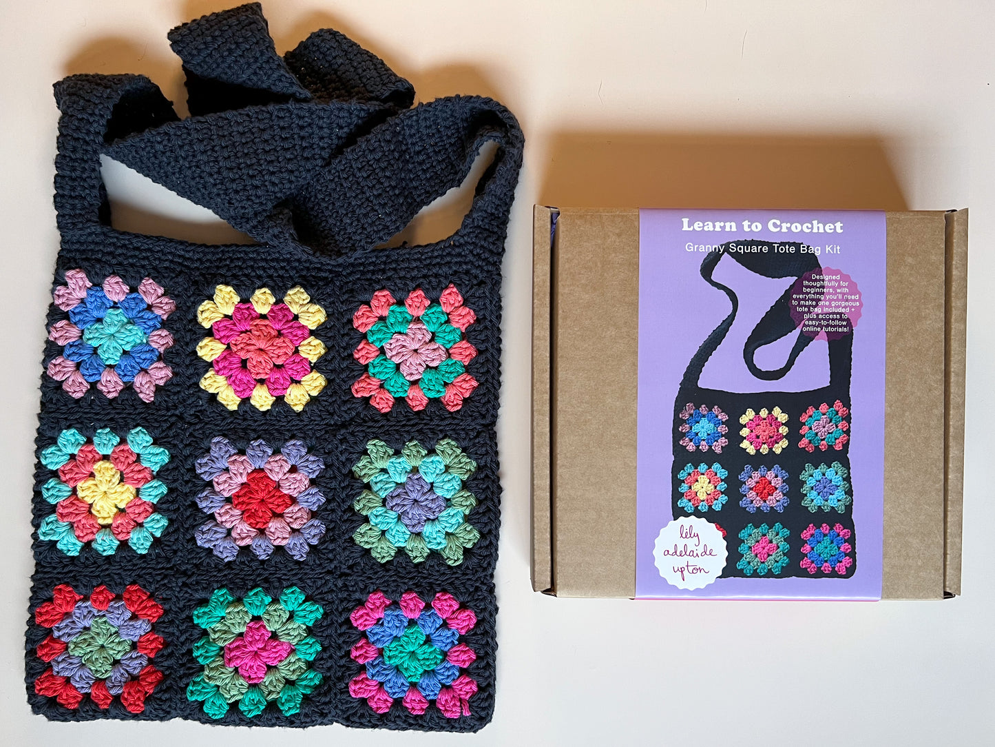 Lily Upton Granny Square Tote Kit - Vibrant