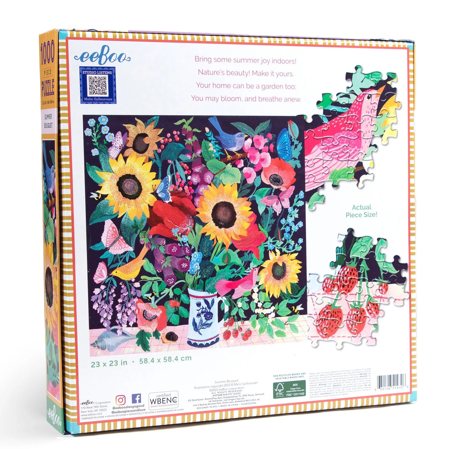 Eeboo 1000 piece puzzle - Summer Bouquet