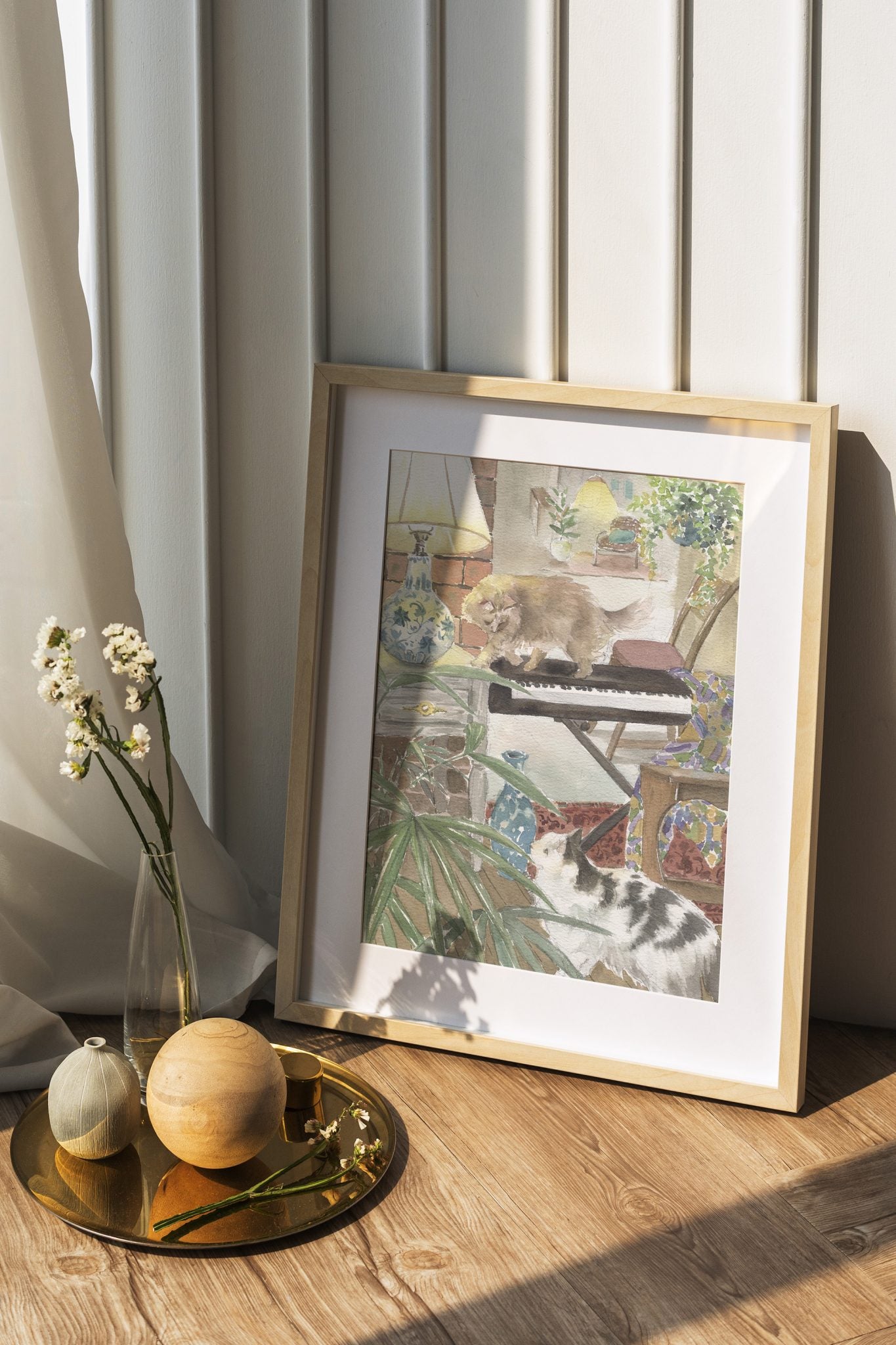 Nanan Studio ‘Piano and Cats’ Fine Art Print