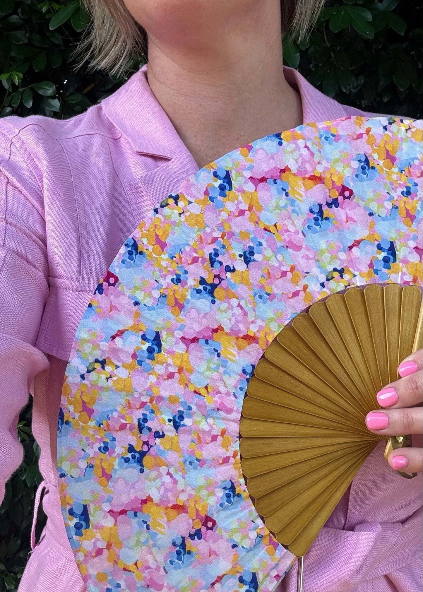 Hand Fan - Beach Blossoms