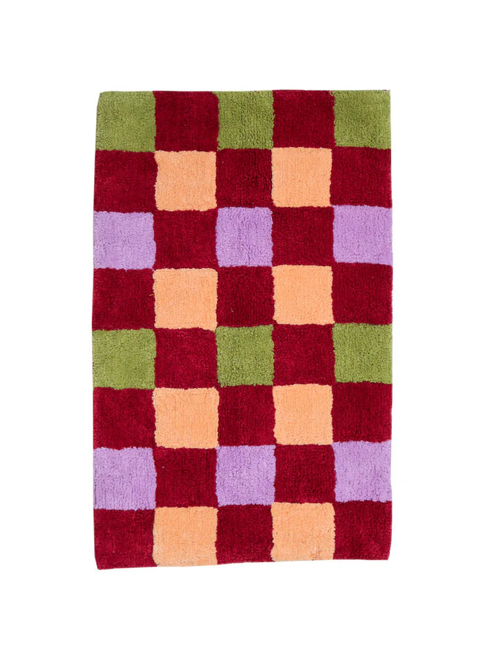 Mosey Me Winter Checkers Bath Mat