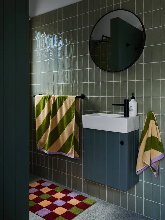 Mosey Me Winter Checkers Bath Mat