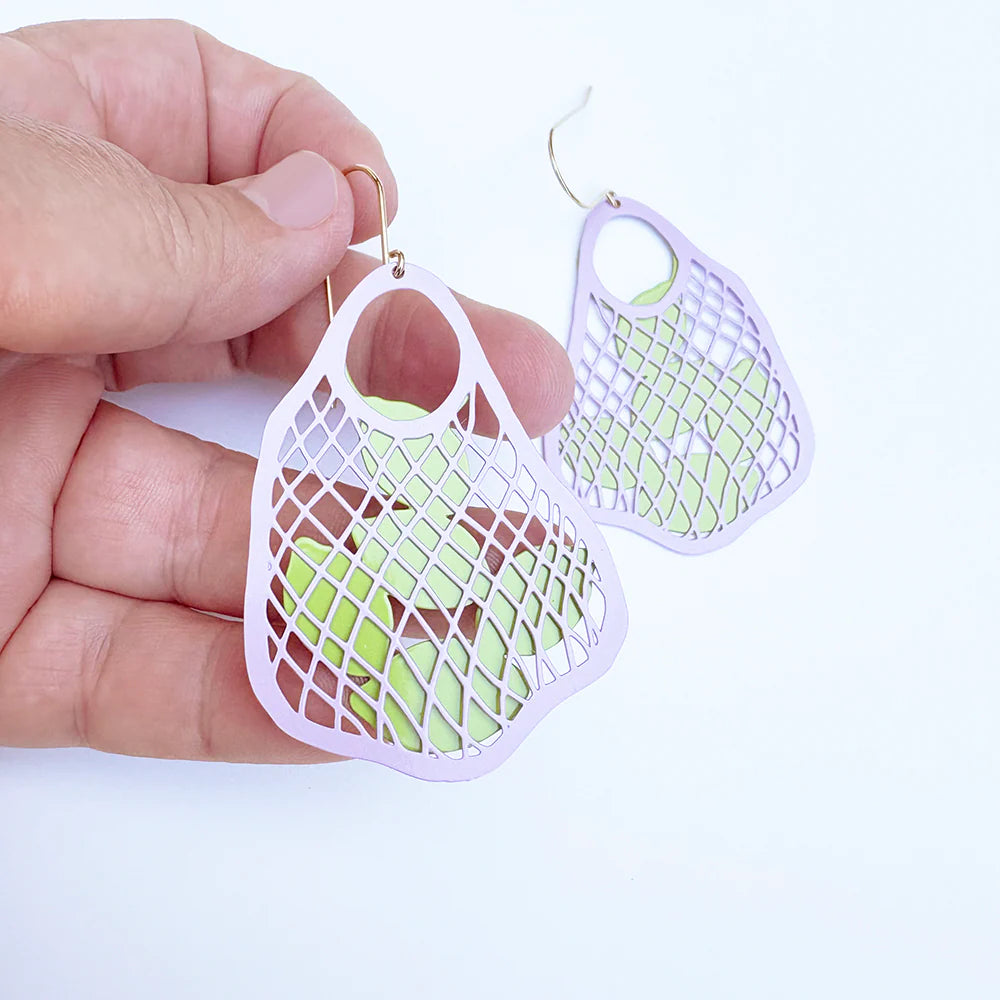 Denz earrings - String Bag with Limes