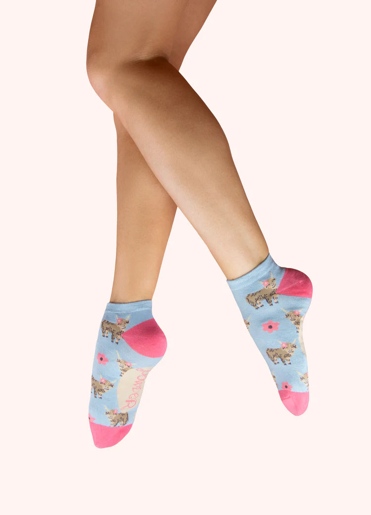 Powder Trainer Socks - Highland Cow