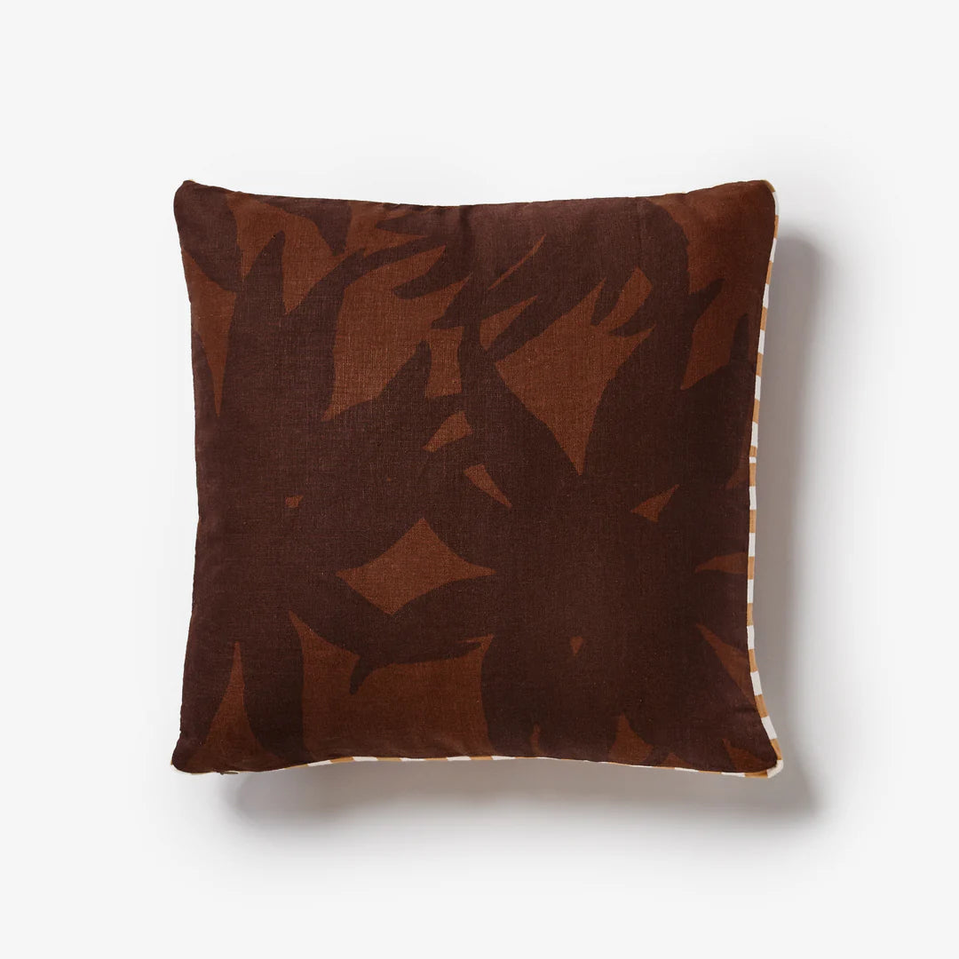 Bonnie and Neil Fleur Chocolate Cushion - 50cm