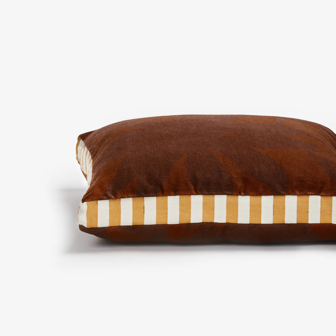 Bonnie and Neil Fleur Chocolate Cushion - 50cm