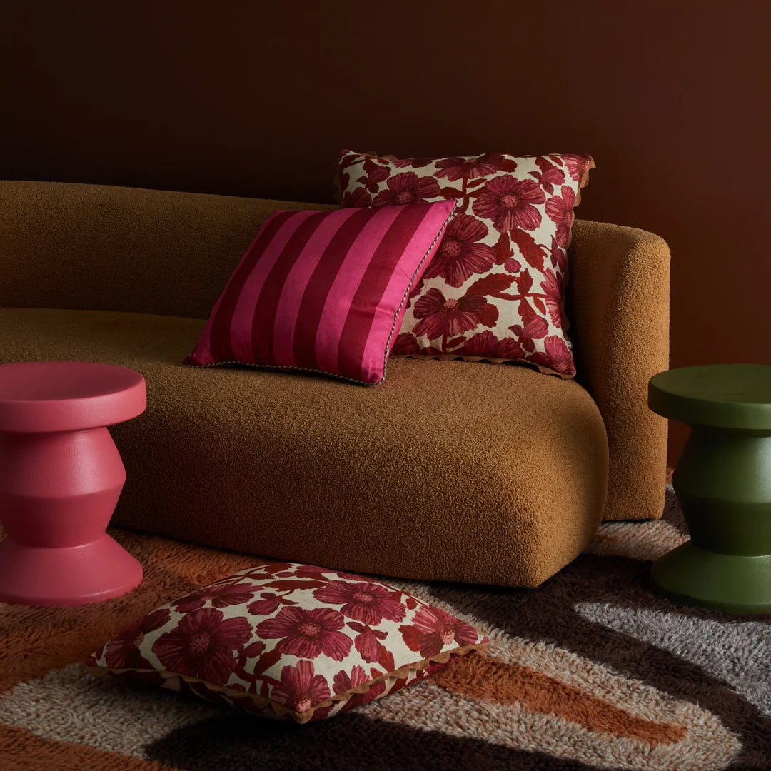 Bonnie and Neil Bold Stripe Raspberry Cushion - 50cm