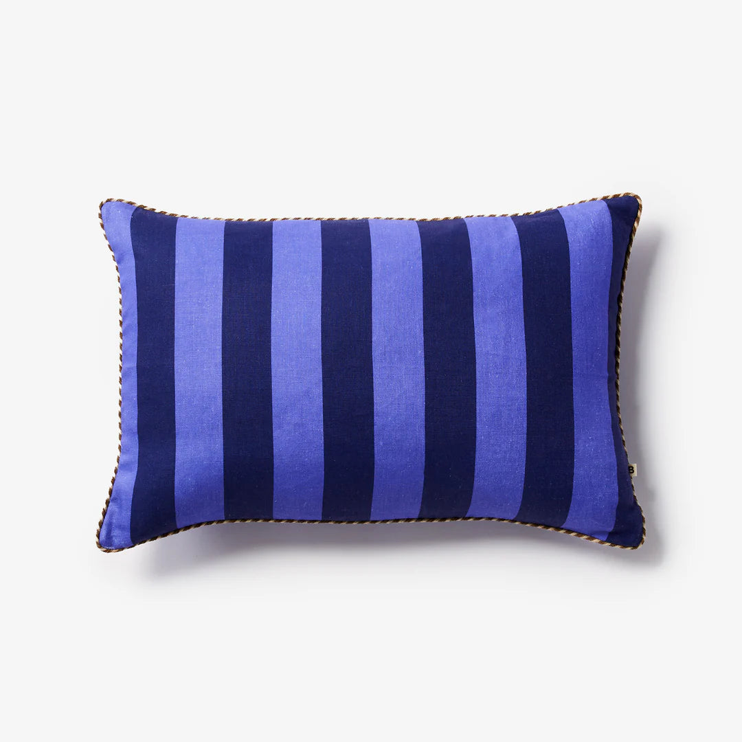 Bonnie and Neil Bold Stripe Navy Cushion - 60x40cm