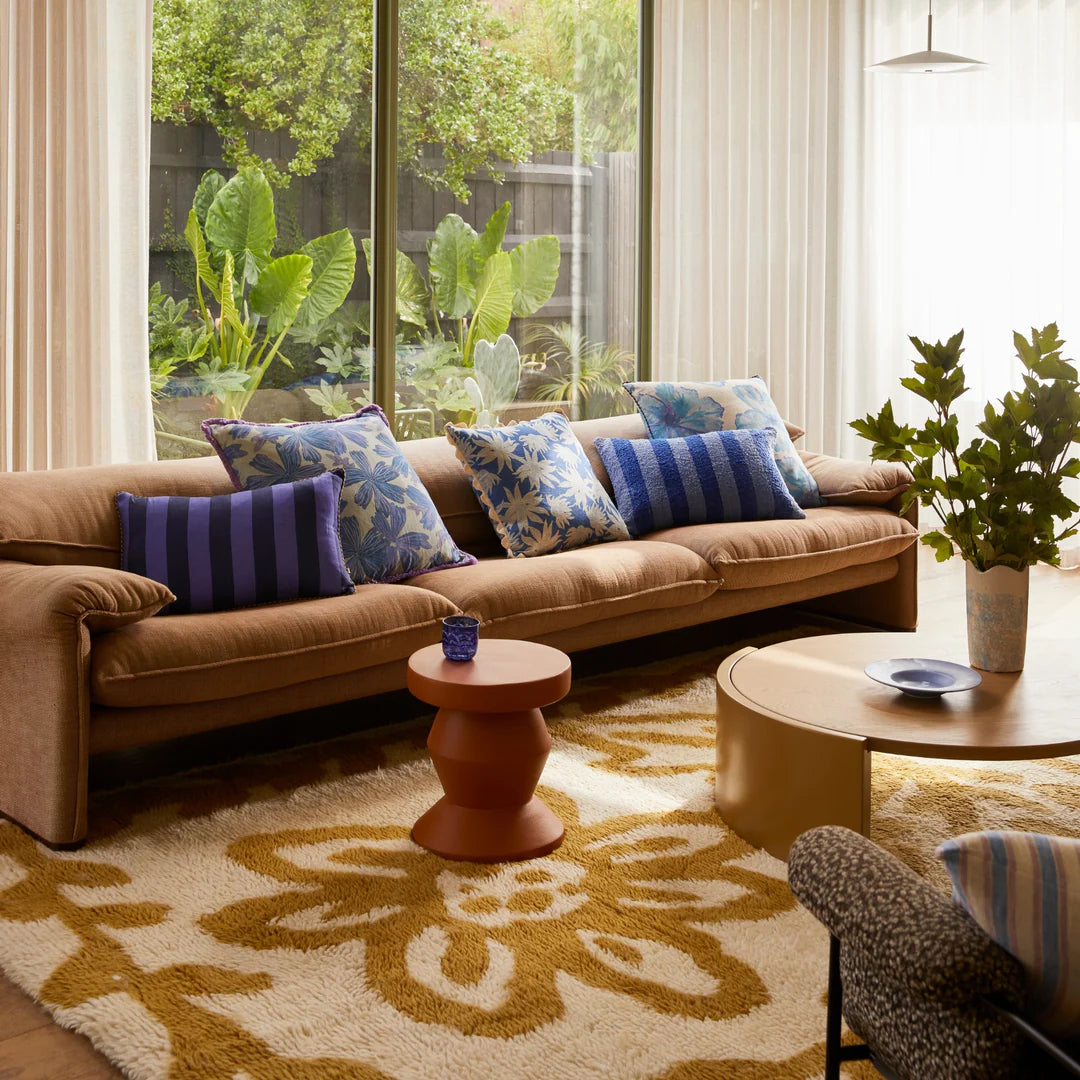 Bonnie and Neil Bold Stripe Navy Cushion - 60x40cm