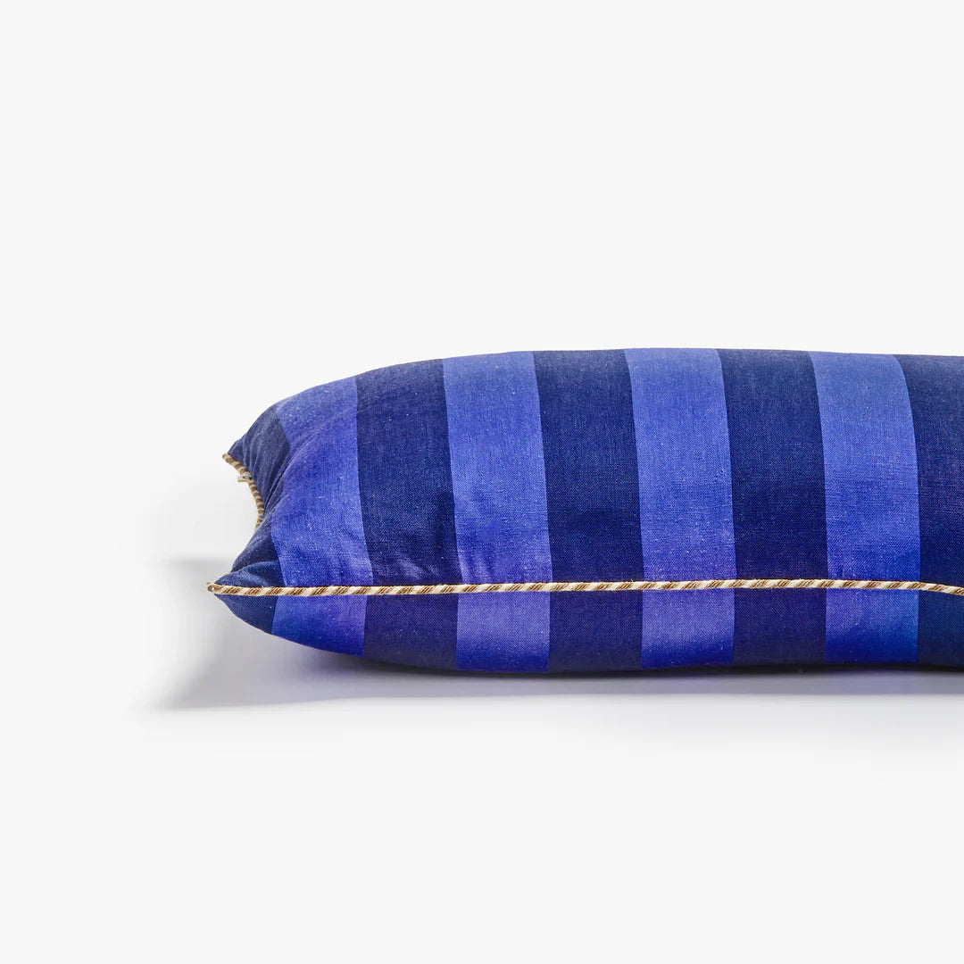 Bonnie and Neil Bold Stripe Navy Cushion - 60x40cm