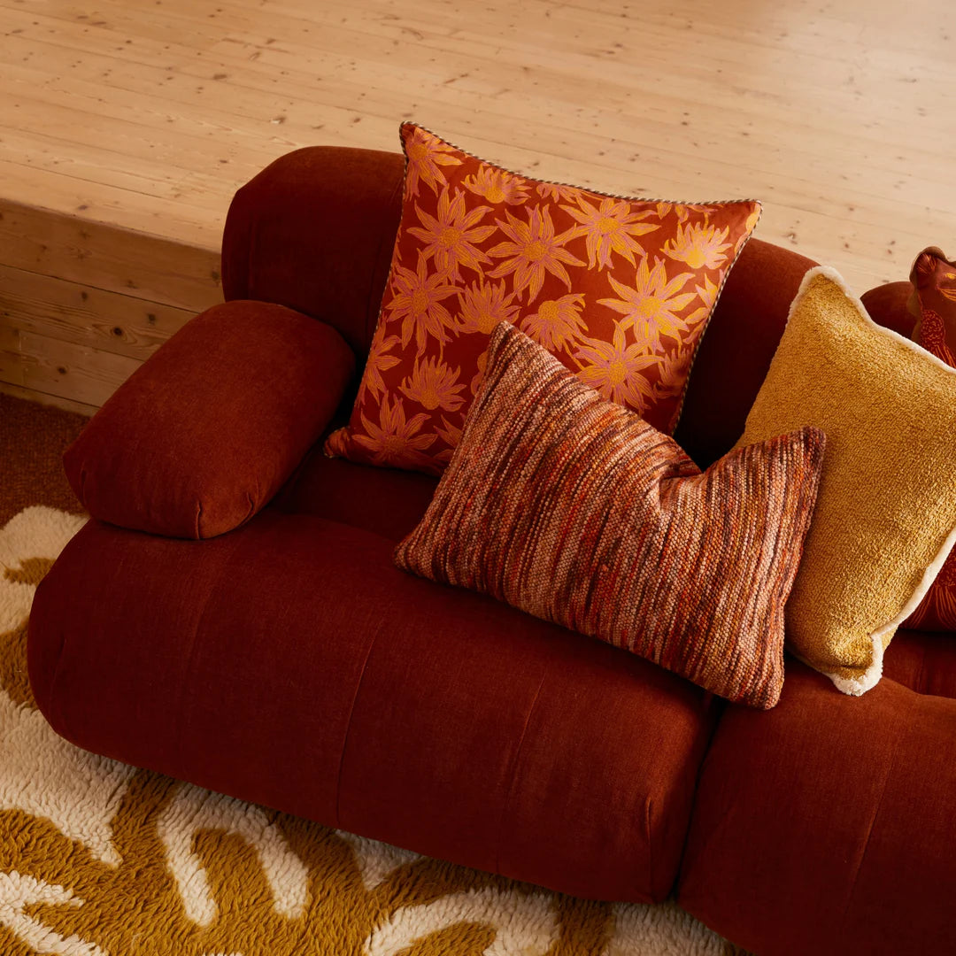 Bonnie and Neil Wool Marle Rust Cushion - 60x40cm
