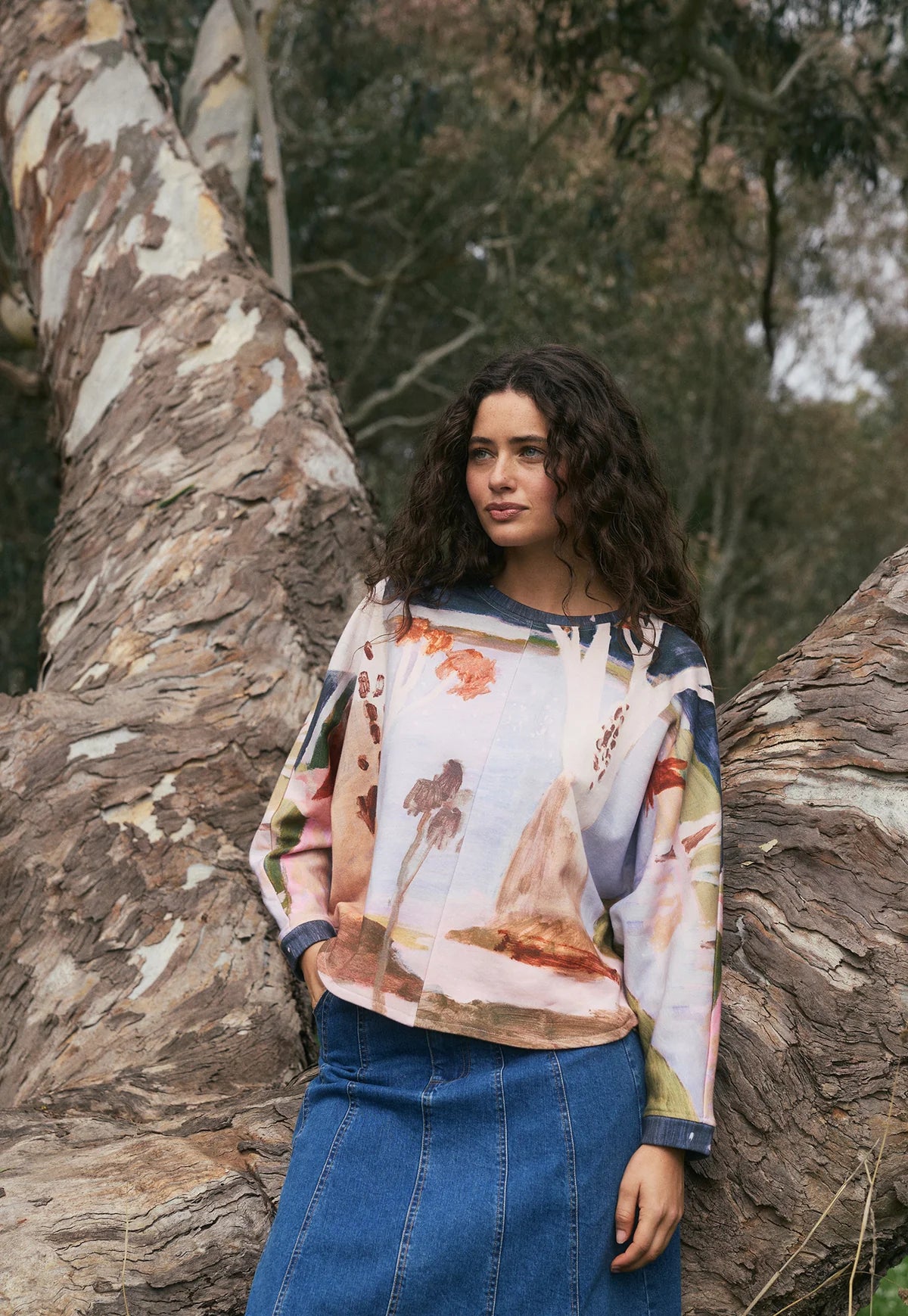 Nancybird Dahlia Batwing Sweat - Night Herons