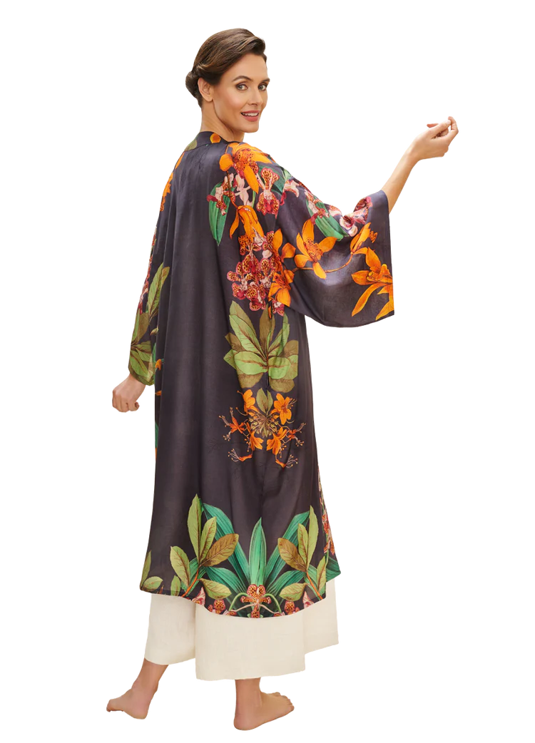 POWDER Botany Bliss Charcoal Kimono