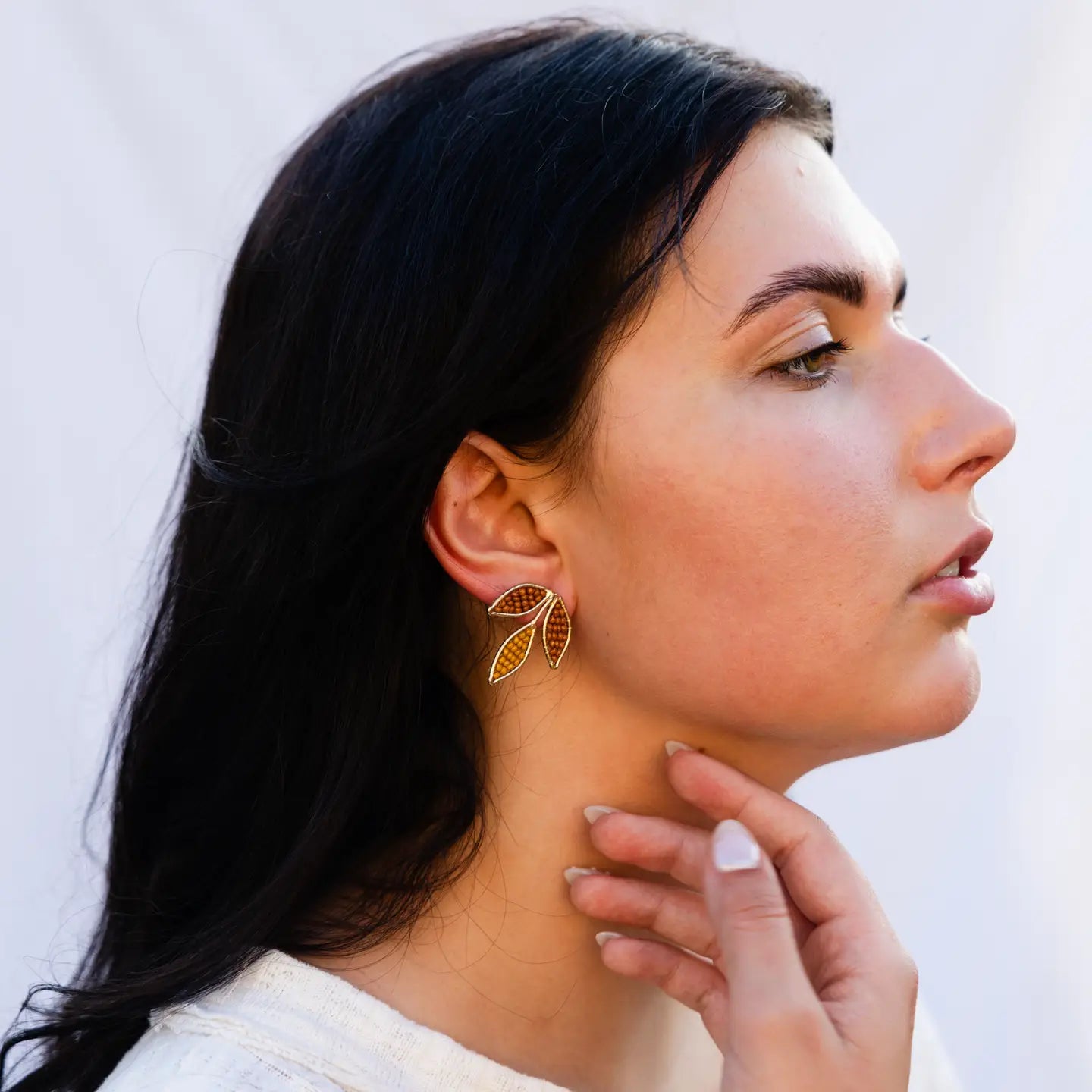 Mountain Maiden Co Ismini Leaf Studs