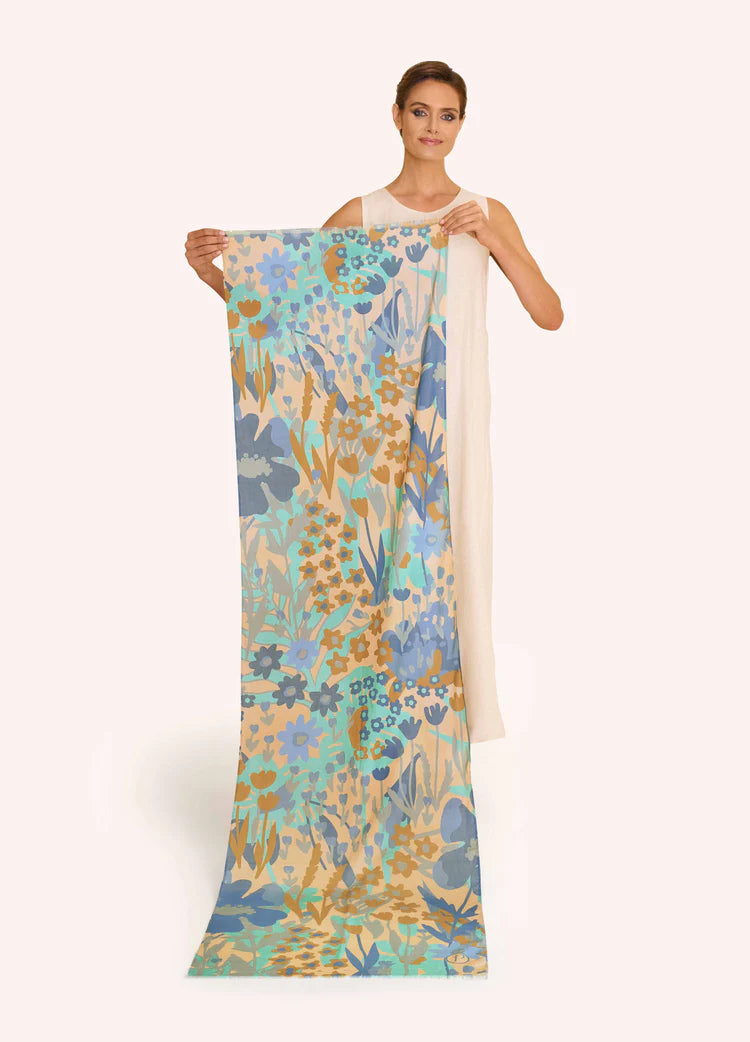 POWDER Springtime Floral Denim Scarf