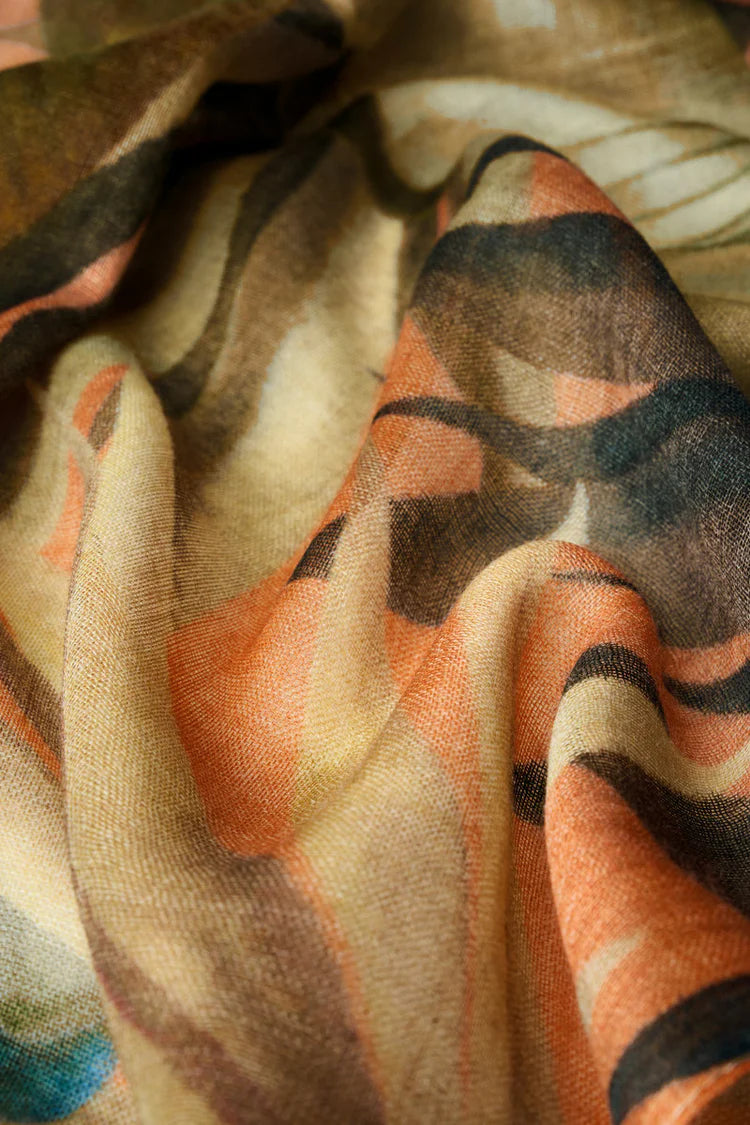 POWDER Painted Palms Wool Scarf