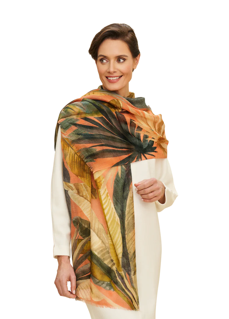 POWDER Painted Palms Wool Scarf