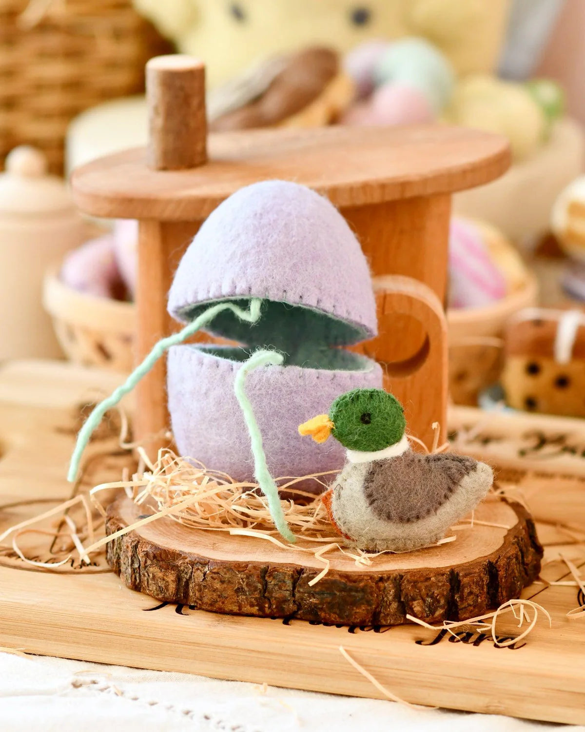 Tara Treasures Felt Egg with Duck inside