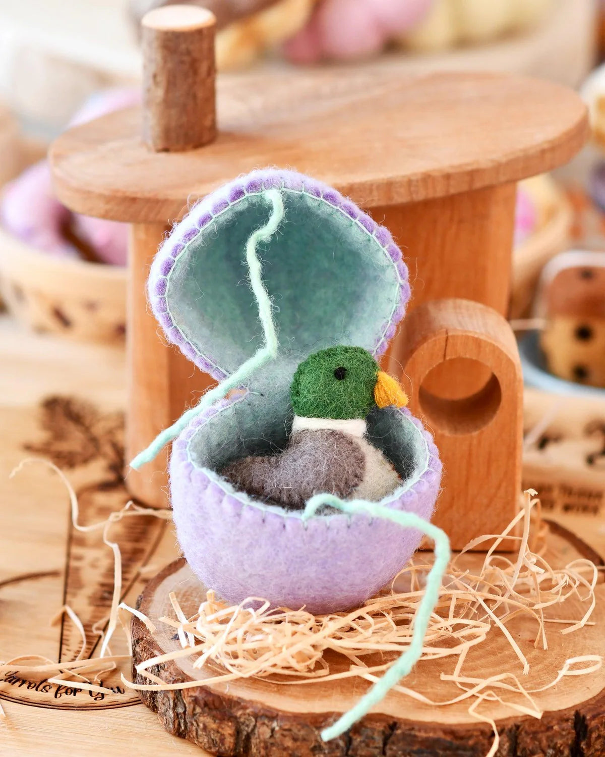 Tara Treasures Felt Egg with Duck inside