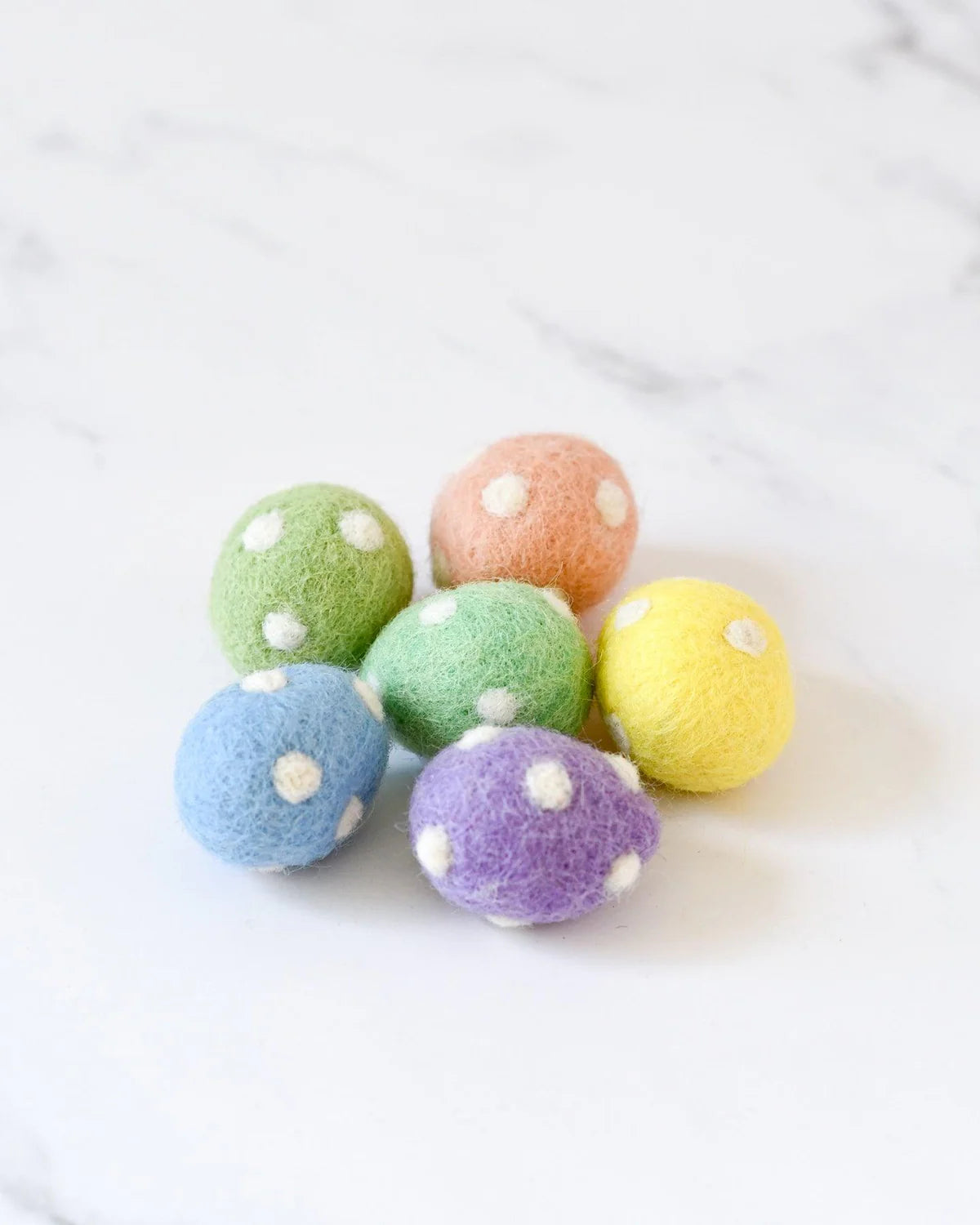 Tara Treasures Felt Eggs with Polka Dots - set of 6