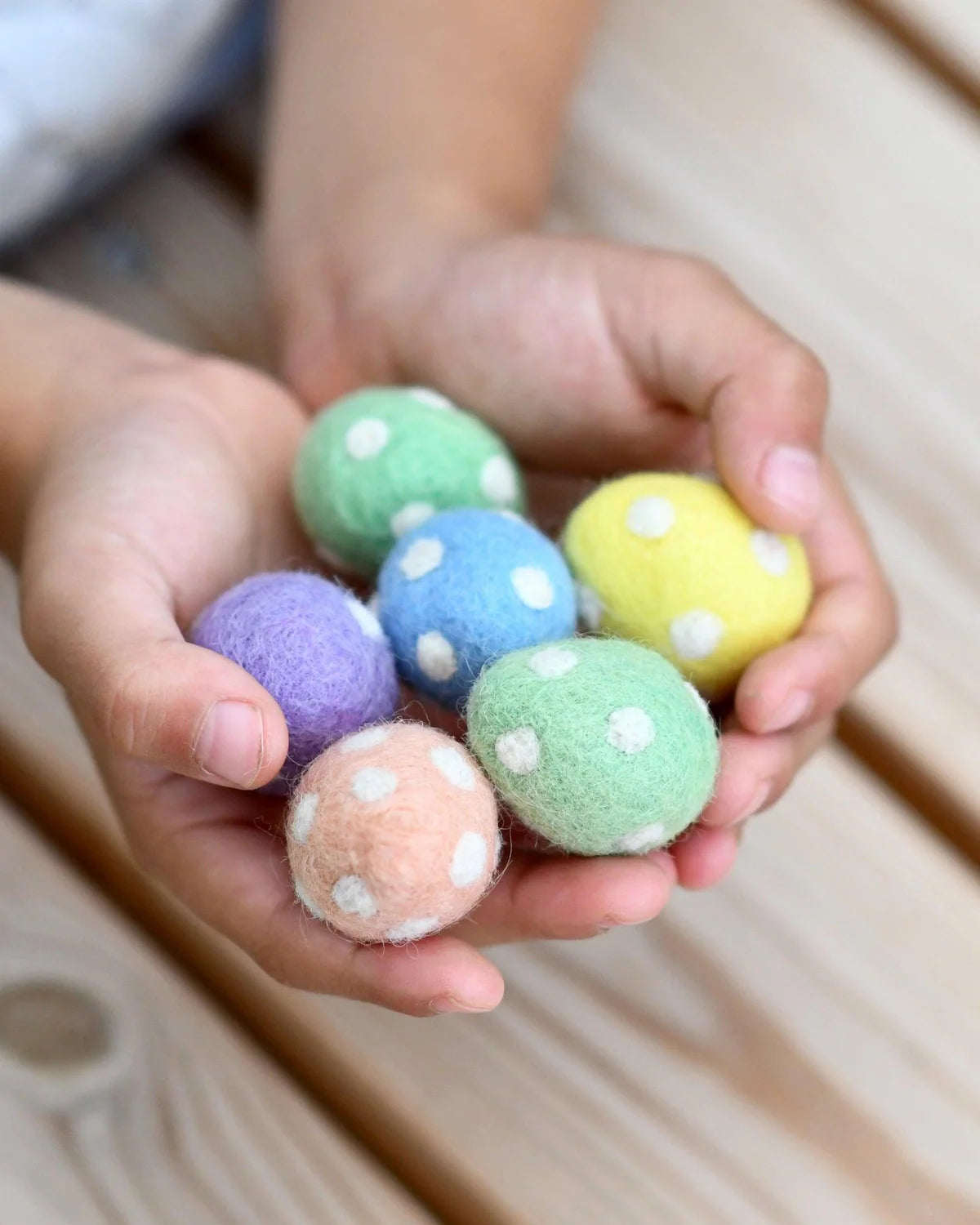 Tara Treasures Felt Eggs with Polka Dots - set of 6