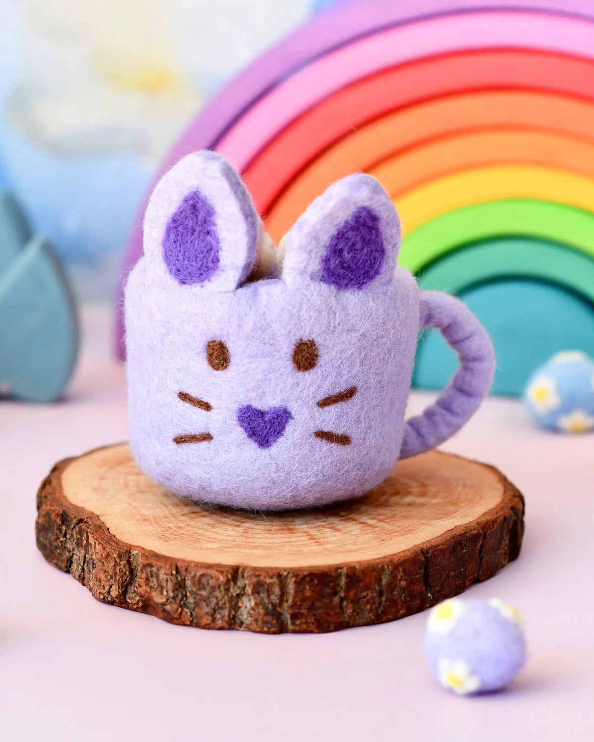 Tara Treasures Felt Bunny Hot Chocolate Mug (with marshmallows) - 3 colours