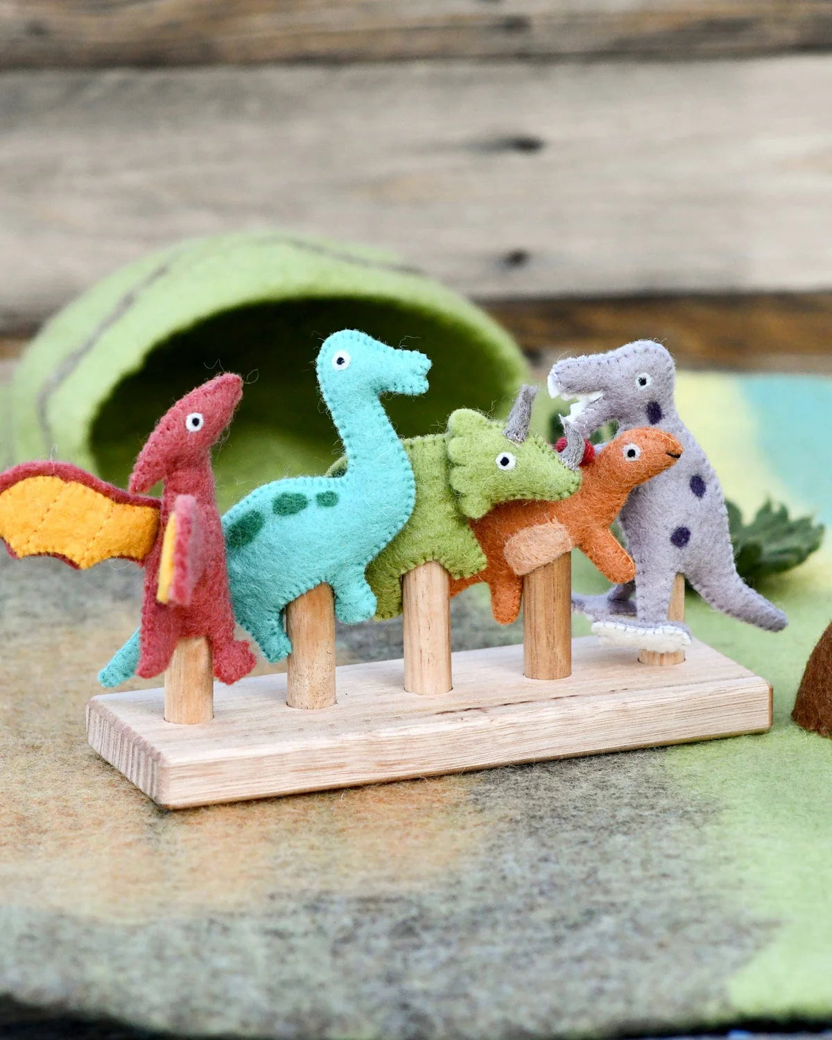 Tara Treasures Dino Felt Finger Puppets
