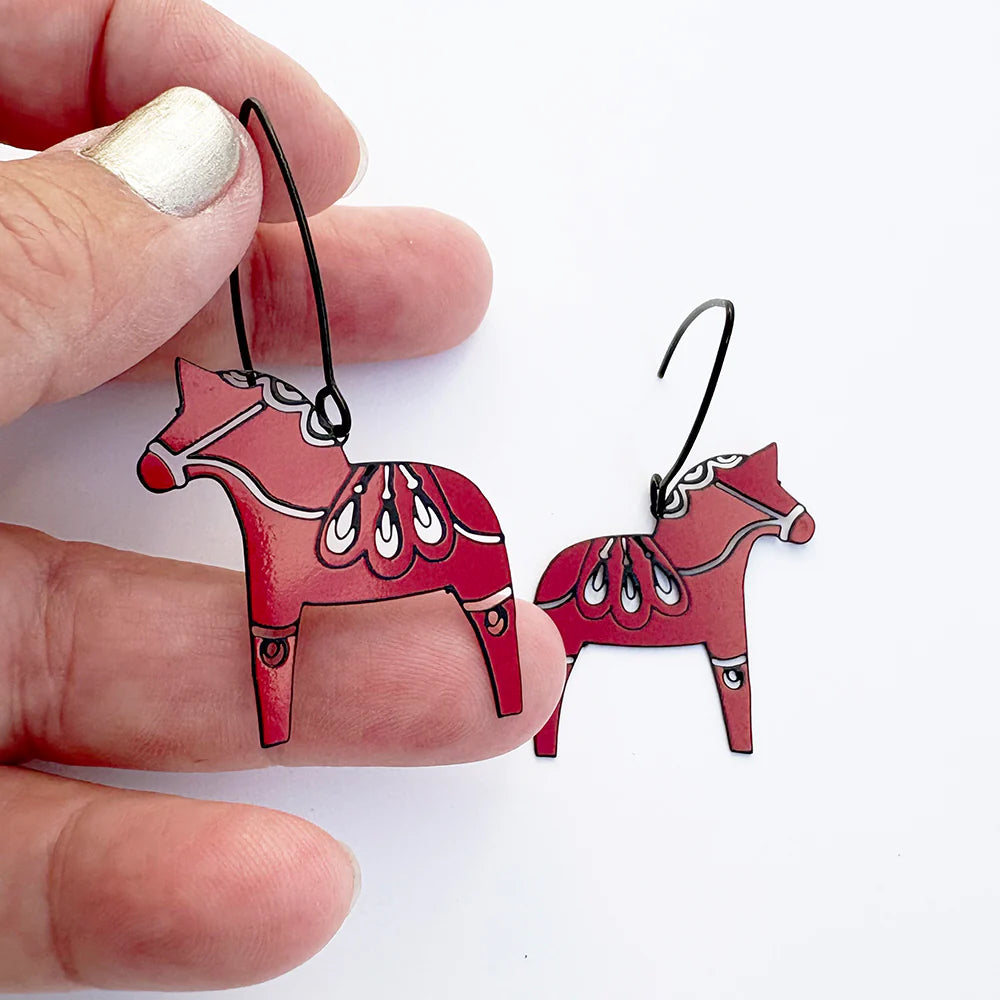 Denz Mini Dala Horse Earrings