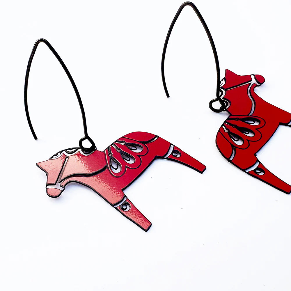 Denz Mini Dala Horse Earrings