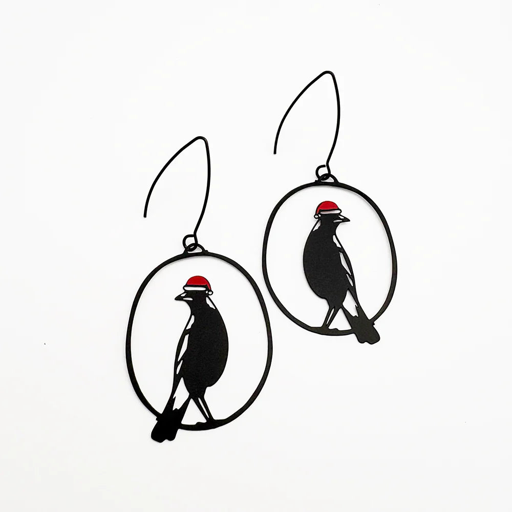 Denz Midi Magpie Christmas Earrings