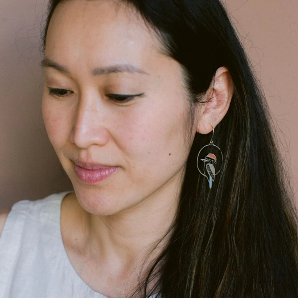 Denz Midi Kookaburra Christmas Earrings