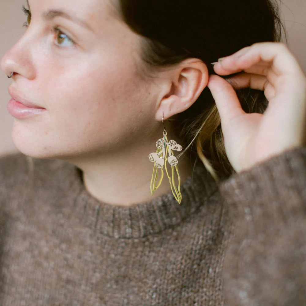 Denz Gumnut and Leaf Earrings