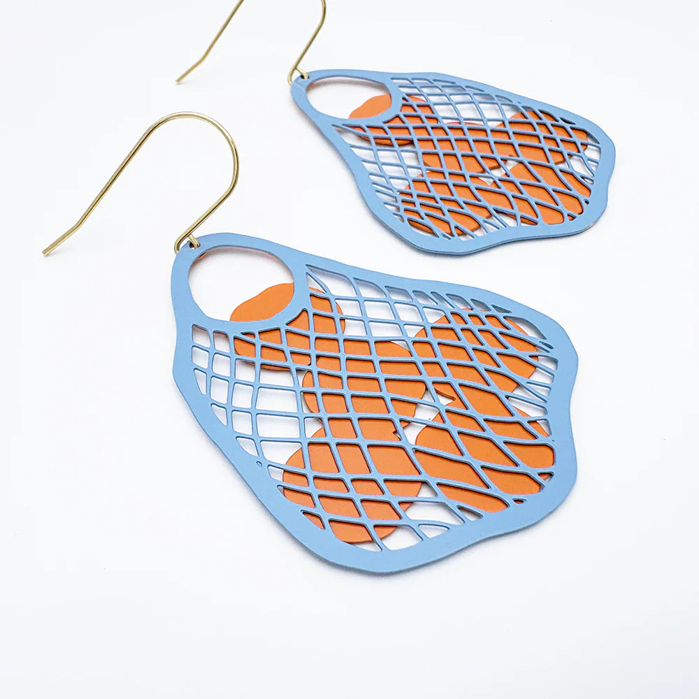 Denz String Bag with Oranges Earrings