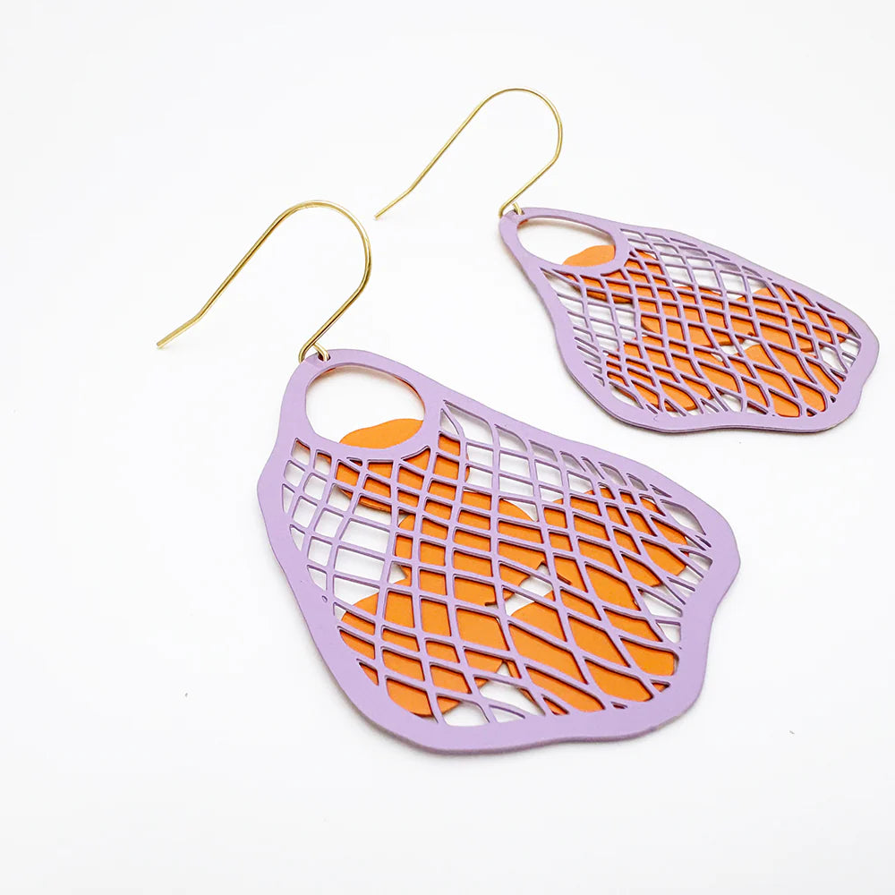 Denz String Bag with Oranges Earrings