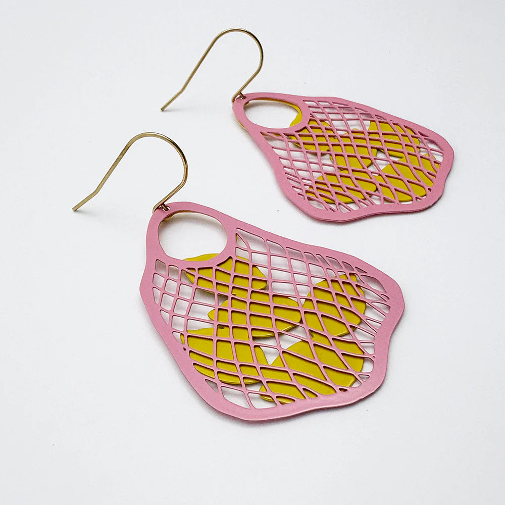 Denz String Bag with Lemons Earrings