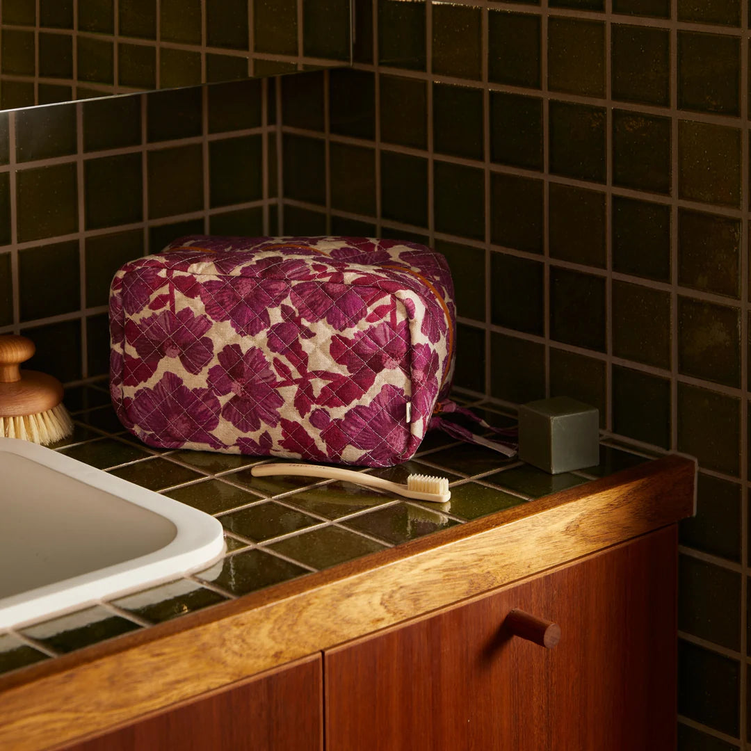 Bonnie and Neil Quilted Toiletry Bags - medium size