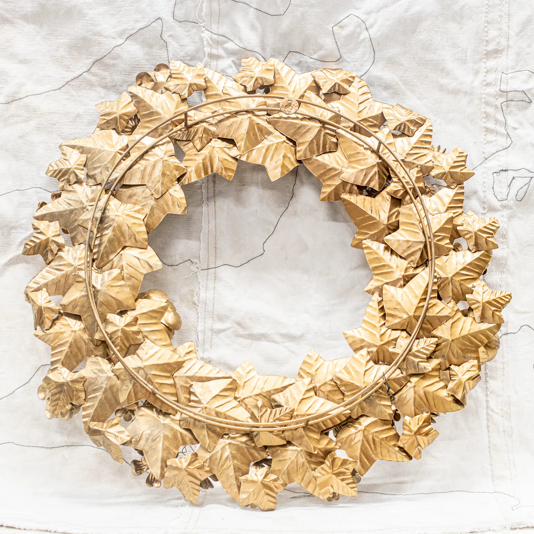 Gold Metal Floral Wreath