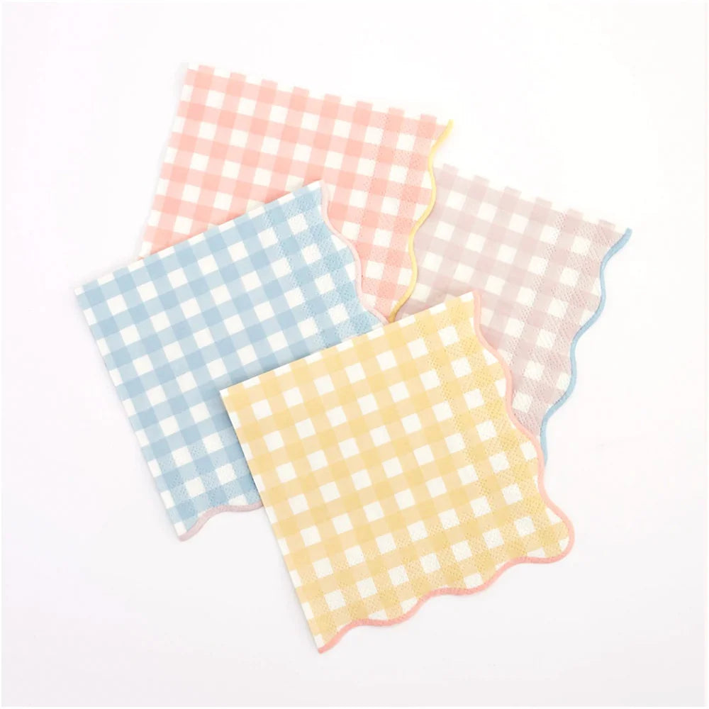 Meri Meri Gingham Scalloped Paper Napkins