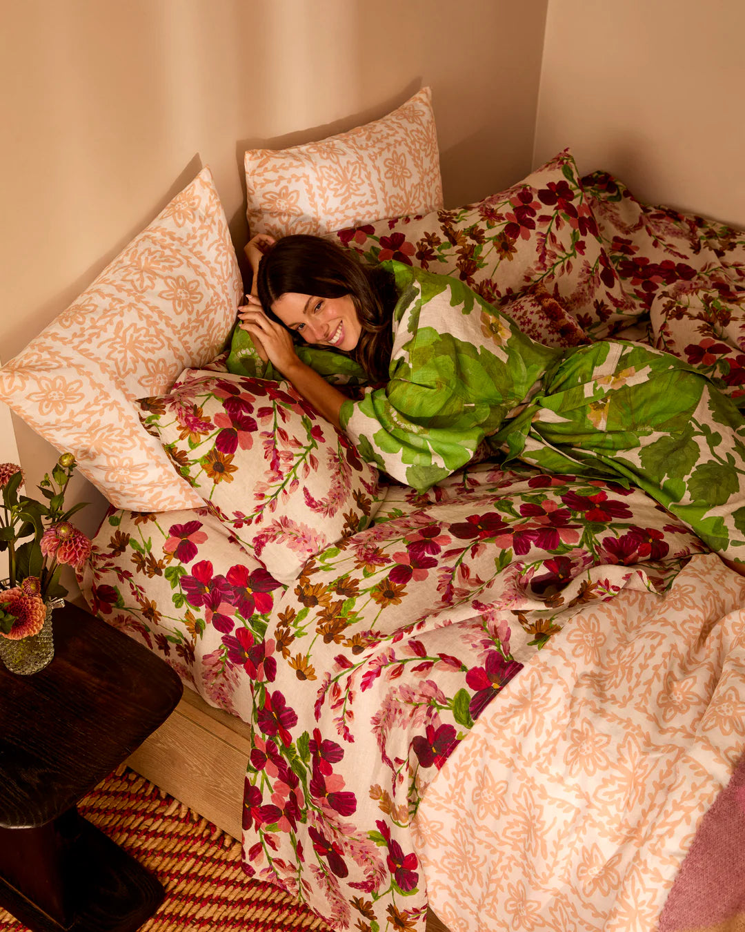 Bonnie and Neil Marigold Leaf Linen Robe