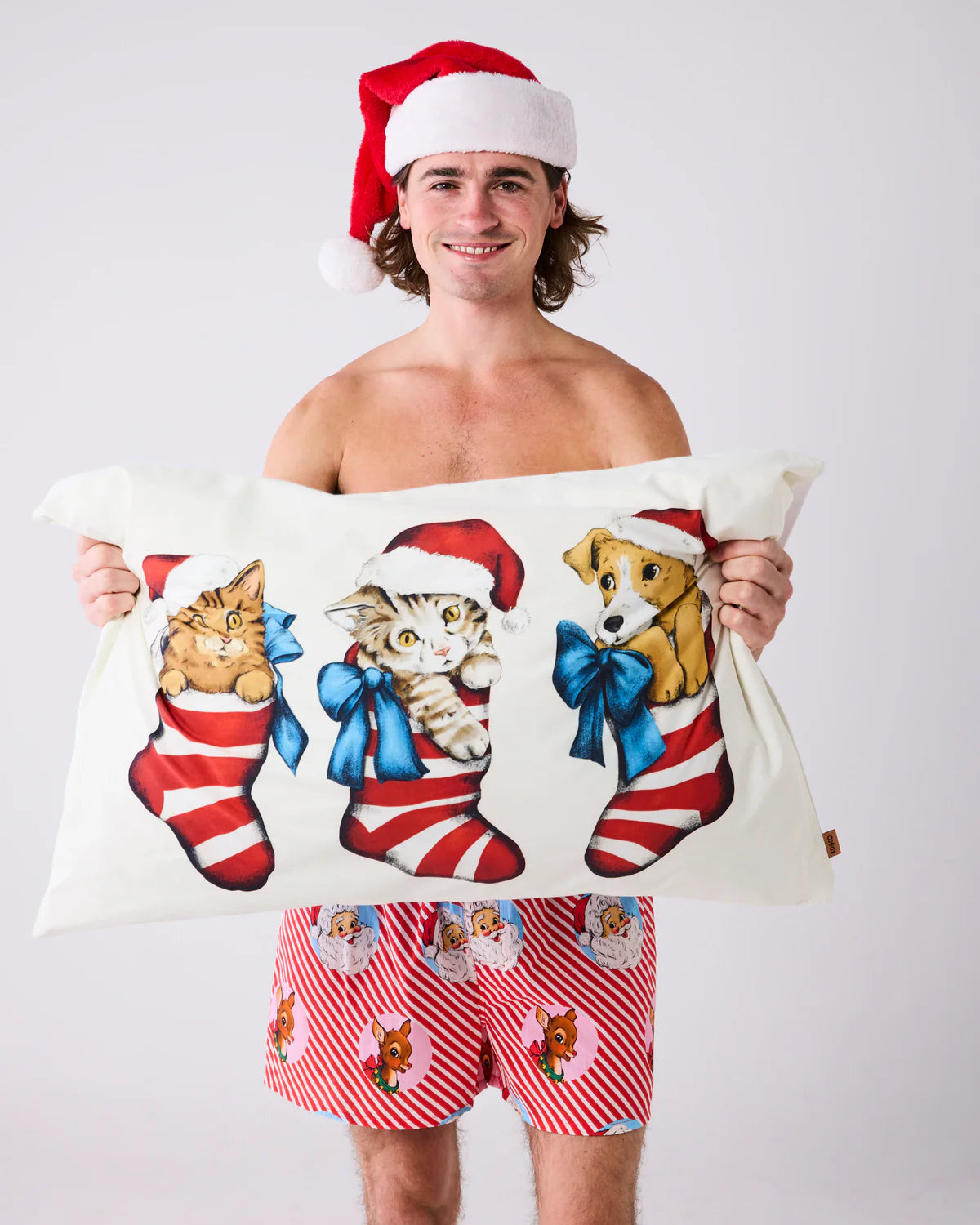 Kip and Co Festive Fur Babies Pillowcase (single)
