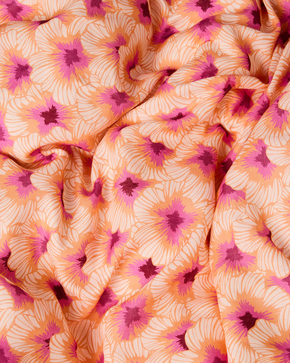 Kip and Co Peach Hibiscus Linen Quilt Cover