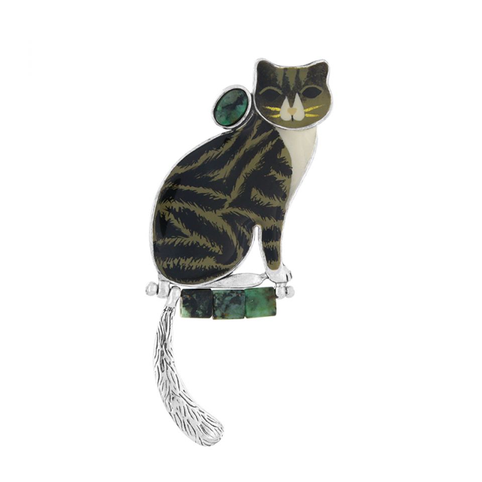 Taratata Jewellery - Tabby Cat Brooch