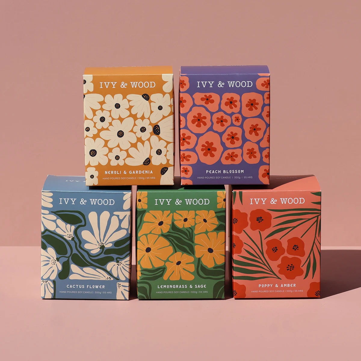 Ivy and Wood Peach Blossom Candle