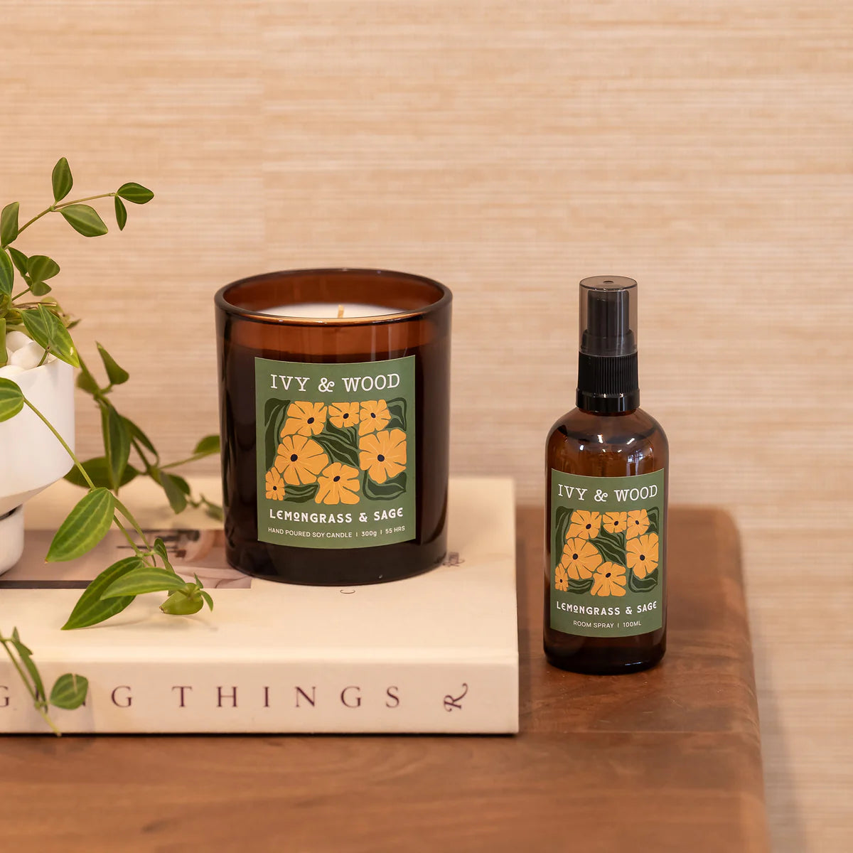 Ivy and Wood Lemongrass and Sage Candle