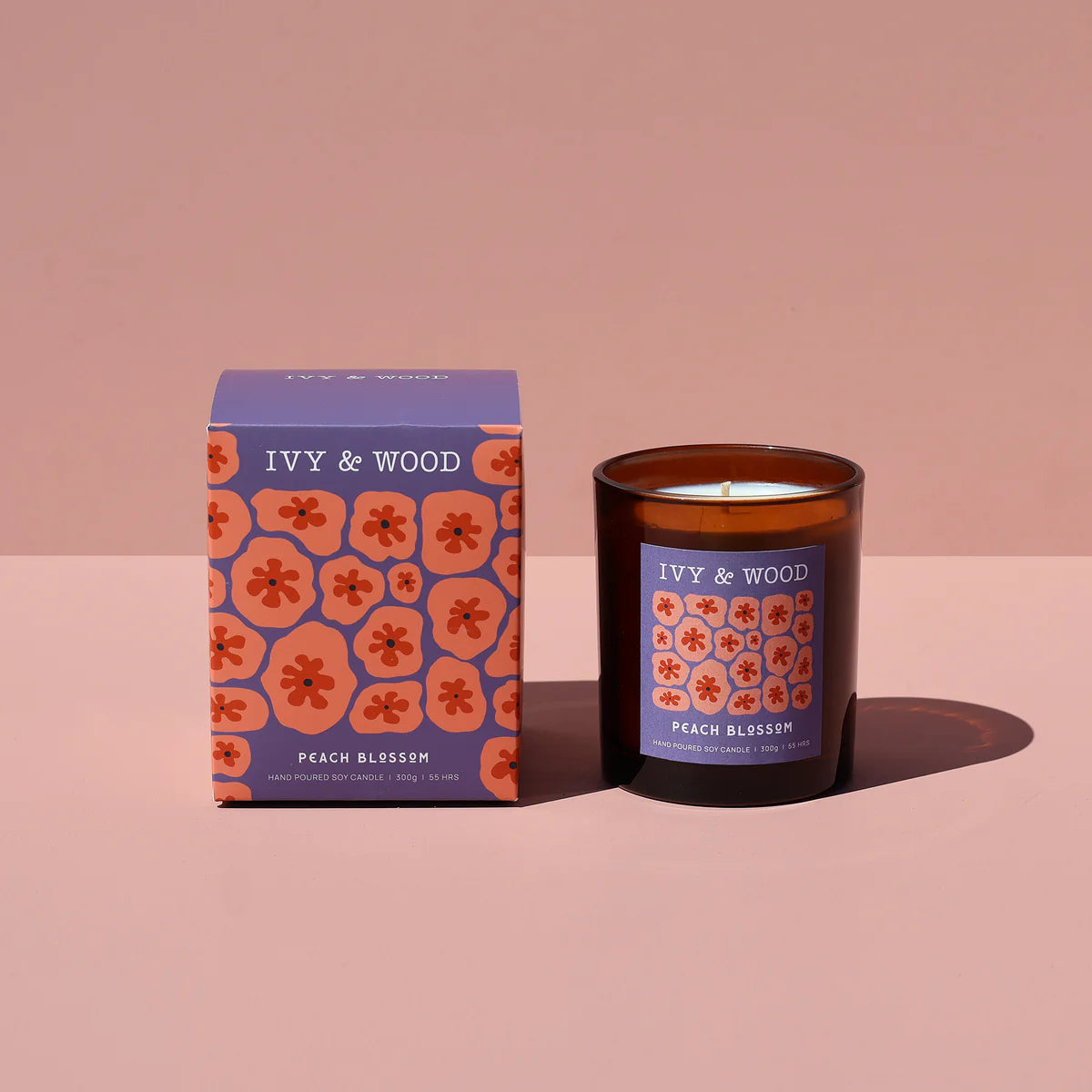 Ivy and Wood Peach Blossom Candle