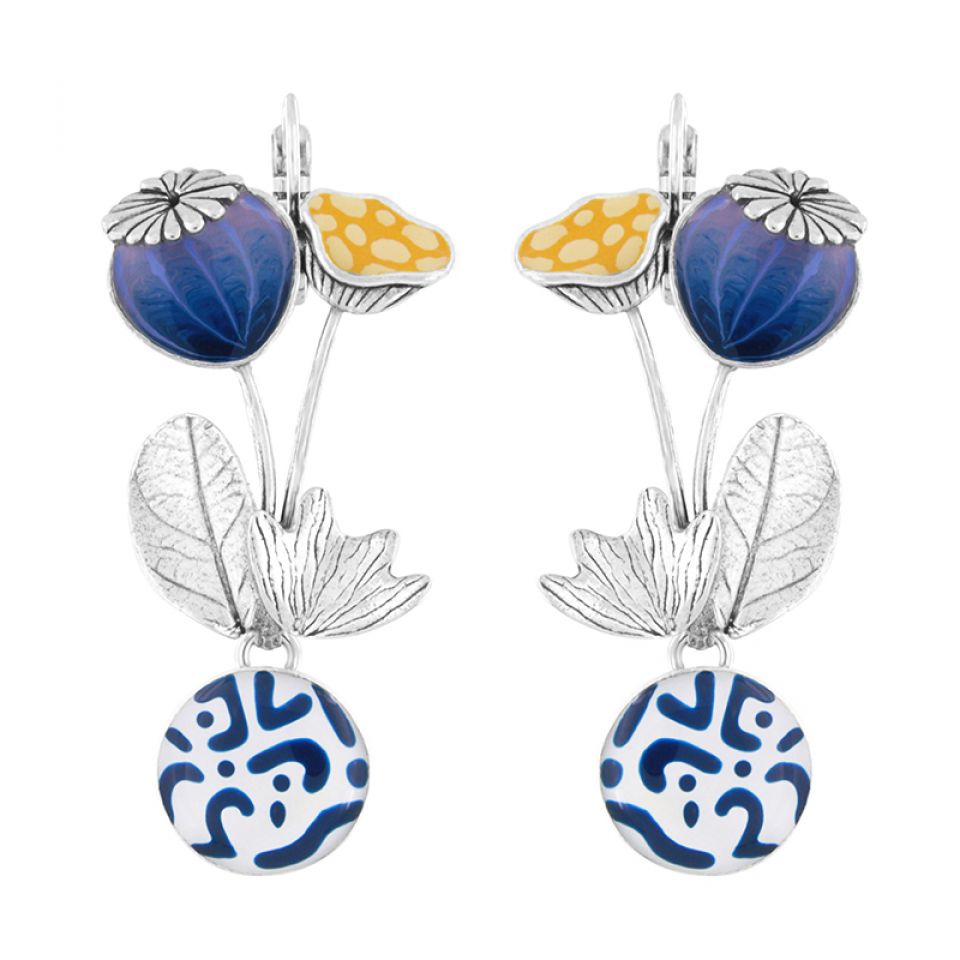 Taratata Jewellery - Long Poppy Flower Earrings