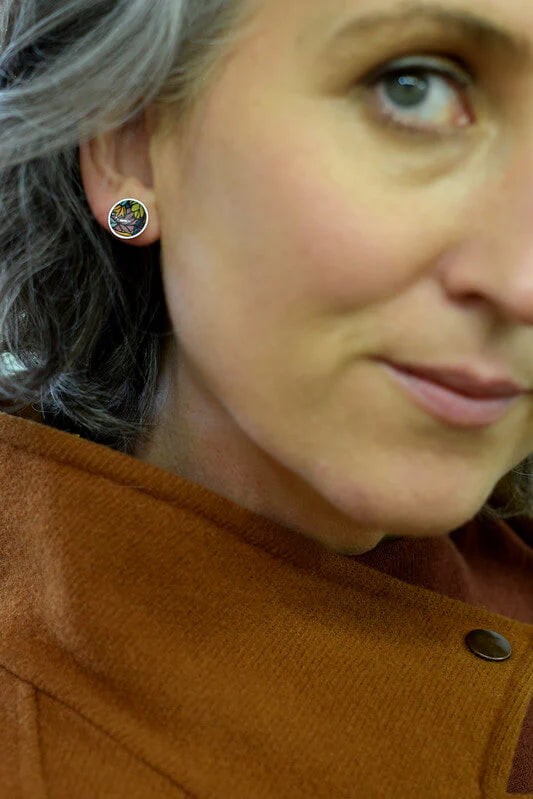 Autumn Leaves Domed Studs